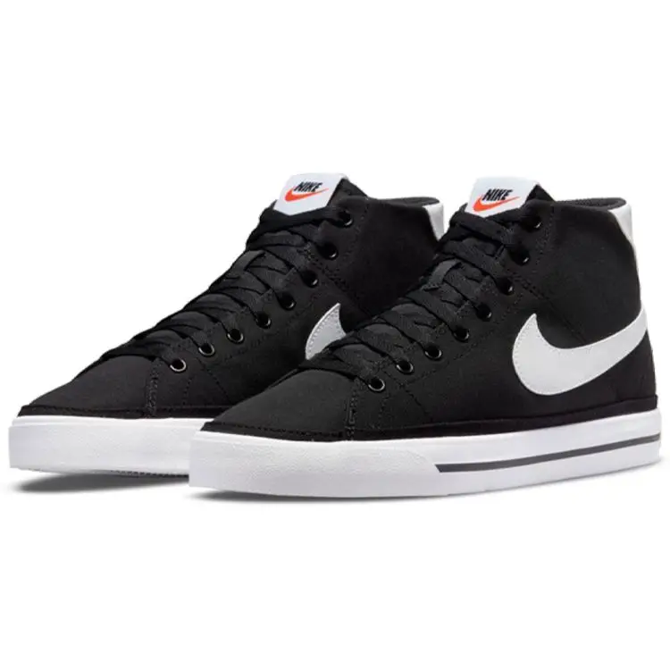 Sneakers da Uomo Nike Court Legacy Canvas Mid Nero Bianco Team-Arancio DD0162-001 41 miniatura 2