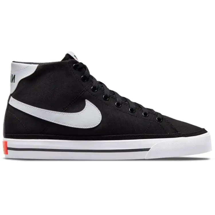 Sneakers da Uomo Nike Court Legacy Canvas Mid Nero Bianco Team-Arancio DD0162-001 41 miniatura 3