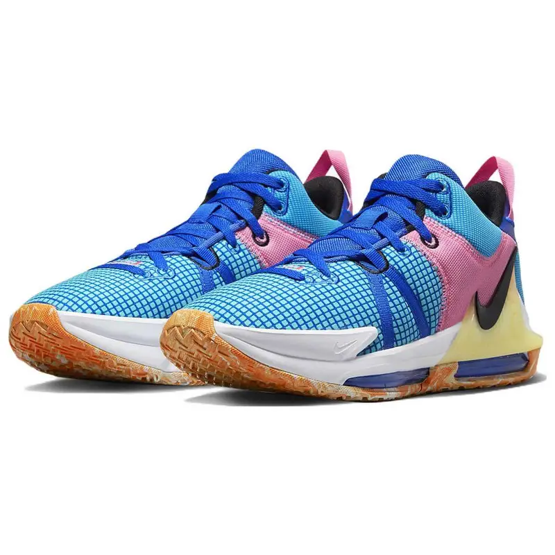 Sneakers da uomo Nike LeBron Witness 7 Hyper Royal Pink Blu Blu-Lampo Bianco DM1123-400 40 miniatura 4