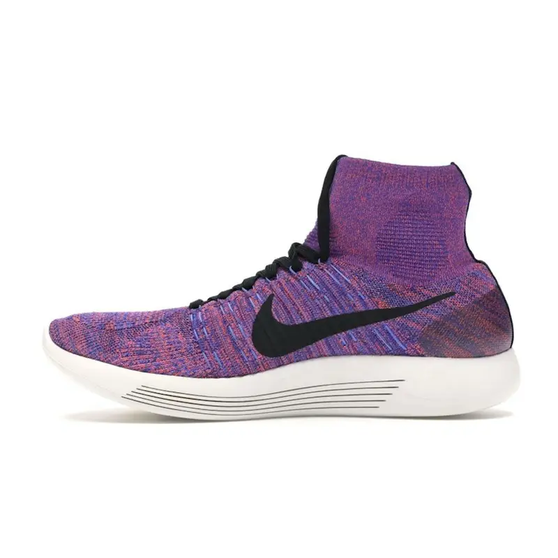 Sneakers da uomo Nike Lunarepic Flyknit Viola Blu Paramount Nero 818676-402 42 5 miniatura 4