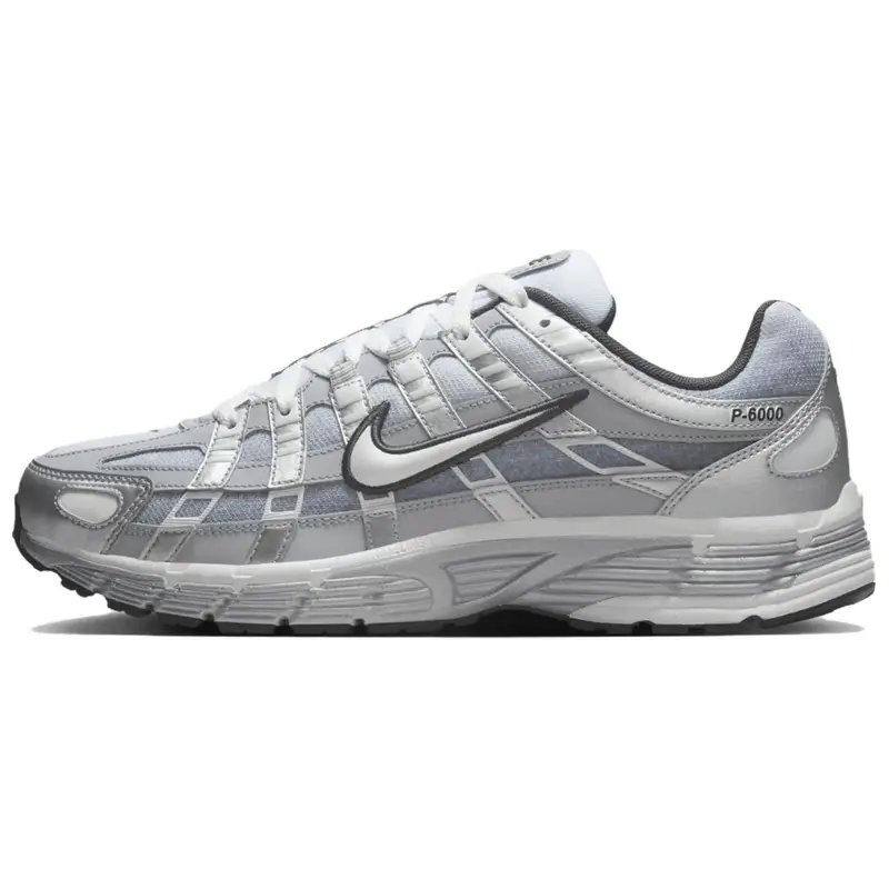 Nike Sneakers da Uomo P-6000 Argento Metallizzato Grigio Lupo e Bianco