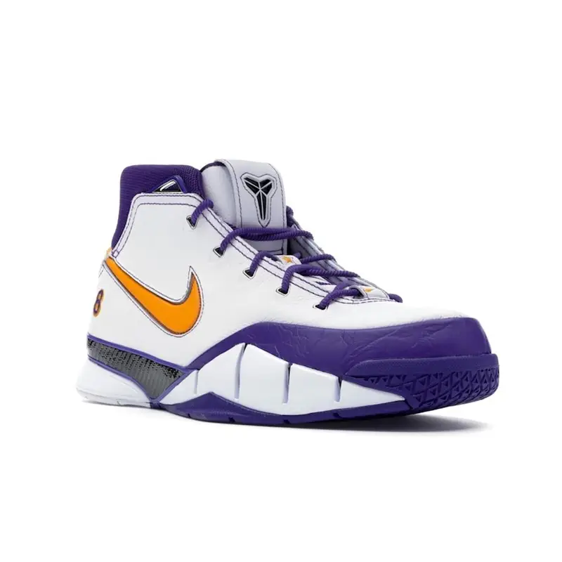 Sneakers da uomo Nike Zoom Kobe 1 Protro Final Seconds Bianco Del-Sol-Viola Varsity AQ2728-101 45 miniatura 4