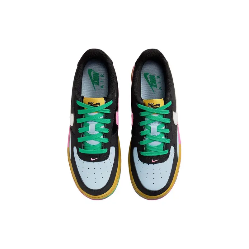 Sneakers Nike Air Force 1 LV8 2 GS Dance Bambino Multicolor Nero Azzurro-Armatura-Chiaro FJ3288-001 36 miniatura 2