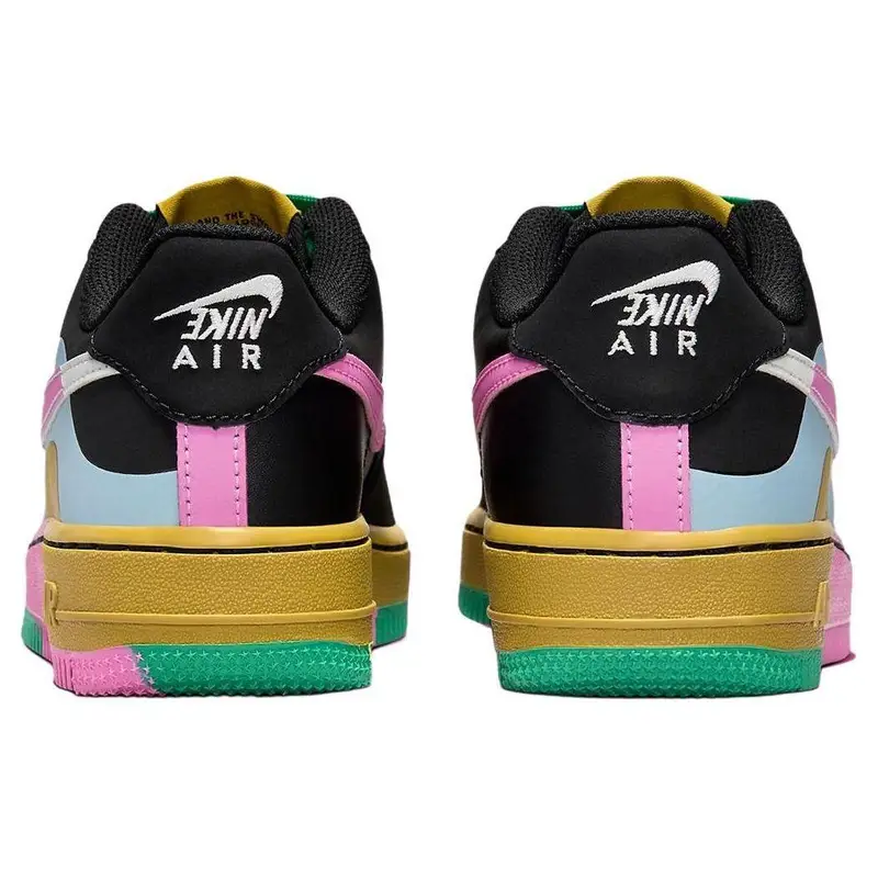Sneakers Nike Air Force 1 LV8 2 GS Dance Bambino Multicolor Nero Azzurro-Armatura-Chiaro FJ3288-001 38 5 miniatura 3