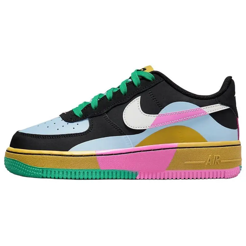 Sneakers Nike Air Force 1 LV8 2 GS Dance Bambino Multicolor Nero Azzurro-Armatura-Chiaro FJ3288-001 38 5