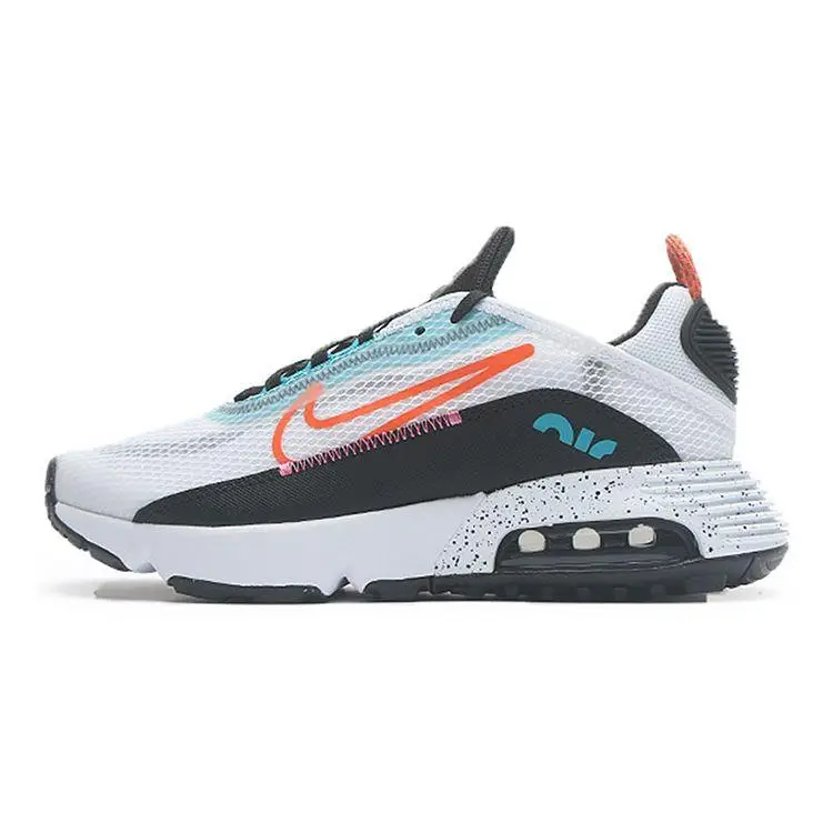 Sneakers Nike Air Max 2090 GS Bianche Arancione Erba Maculate Bambino Nere Acquamarina CJ4066-106 38.5