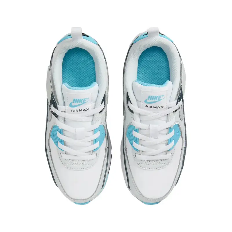 Sneakers Nike Air Max 90 EasyOn PS Blu Baltico Bambino Bianco Armory-Navy Grigio Lupo HF6357-100 29 5 miniatura 5