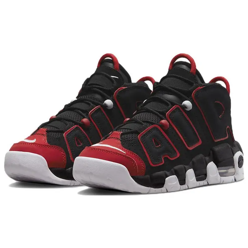 Sneakers Nike Air More Uptempo GS Punta Rossa Bambino Nero University-Red Bianco FB1344-001 36 5 miniatura 2