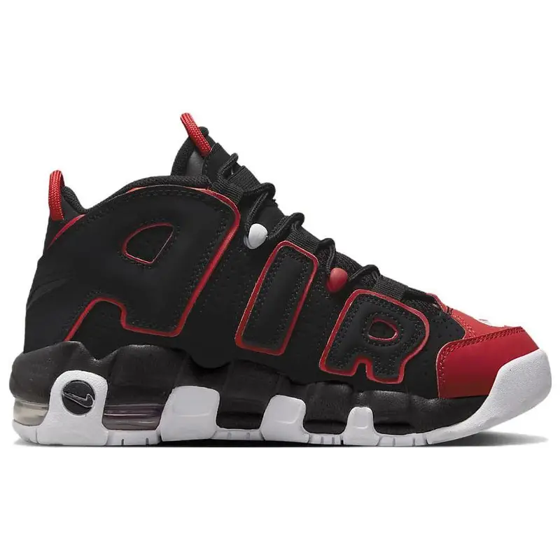 Sneakers Nike Air More Uptempo GS Punta Rossa Bambino Nero University-Red Bianco FB1344-001 39 miniatura 3