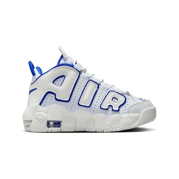 Sneakers Nike Air More Uptempo PS Bianche Royal Bambini Summit-White Football-Grey Racer-Blue FN4858-100 28 miniatura 3