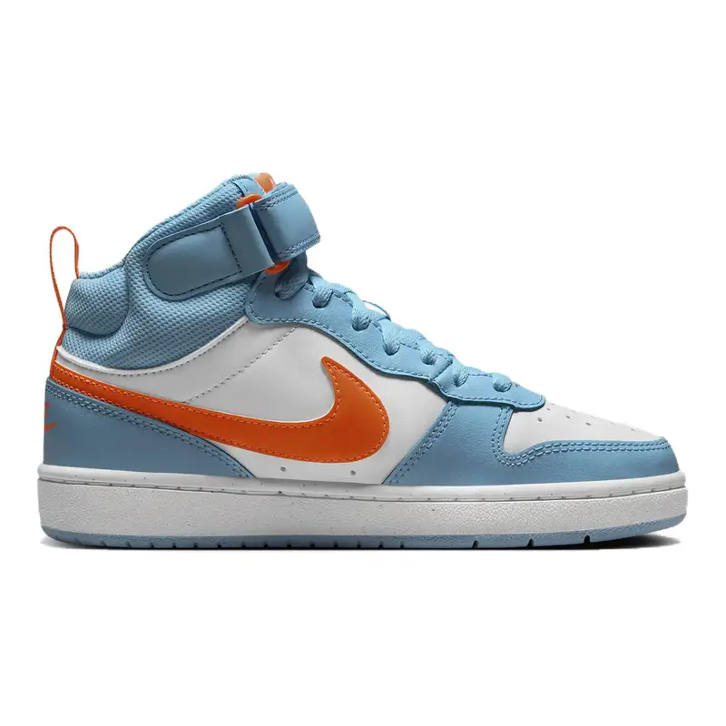 Sneakers Nike Court Borough Mid 2 GS Azzurro Acquario Arancione Totale Bambini Bianco HF4791-407 40 miniatura 3