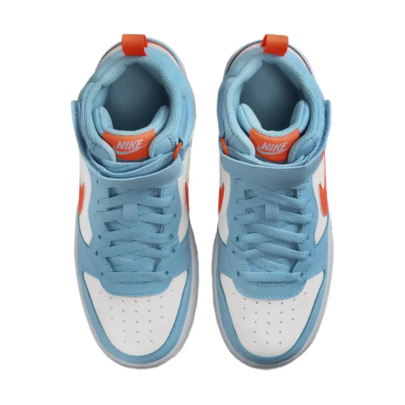 Sneakers Nike Court Borough Mid 2 GS Azzurro Acquario Arancione Totale Bambini Bianco HF4791-407 40 miniatura 4