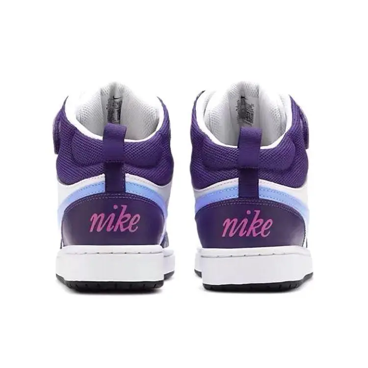 Sneakers Nike Court Borough Mid 2 GS Bianco Melanzana Bambino Viola Active-Fuchsia Royal-Pulse CD7782-106 36 miniatura 2