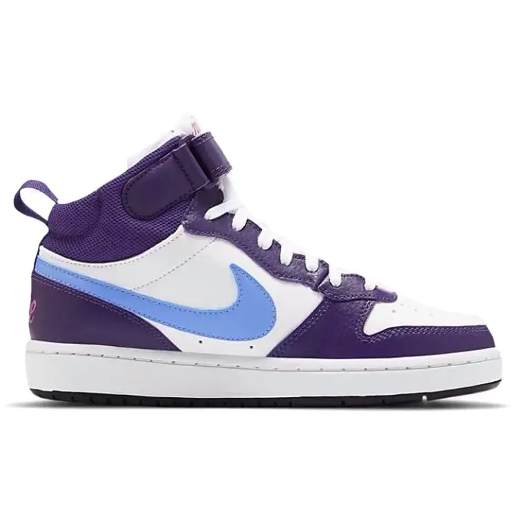 Sneakers Nike Court Borough Mid 2 GS Bianco Melanzana Bambino Viola Active-Fuchsia Royal-Pulse CD7782-106 37 5 miniatura 4