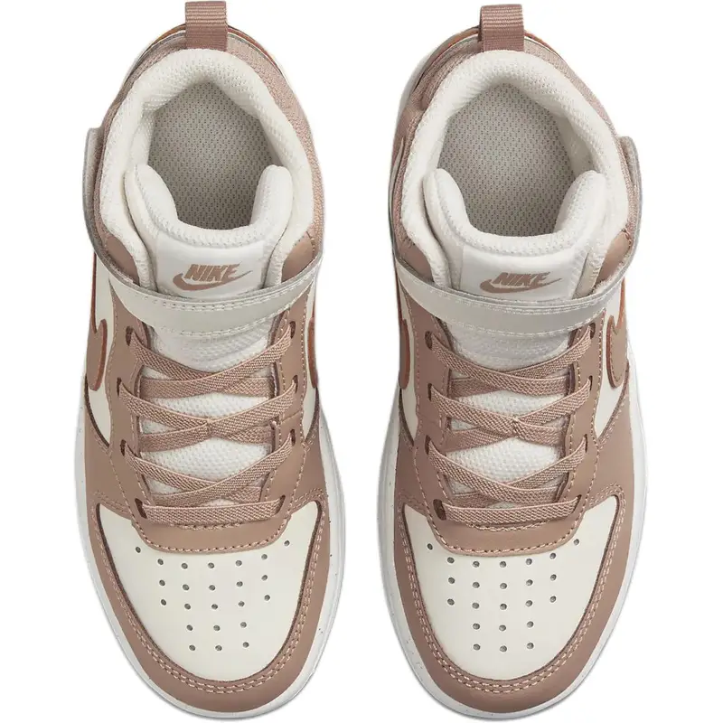 Sneakers Nike Court Borough Mid 2 PSV Avorio Pallido Bambino Marrone Vela Canapa CD7783-125 32 miniatura 4