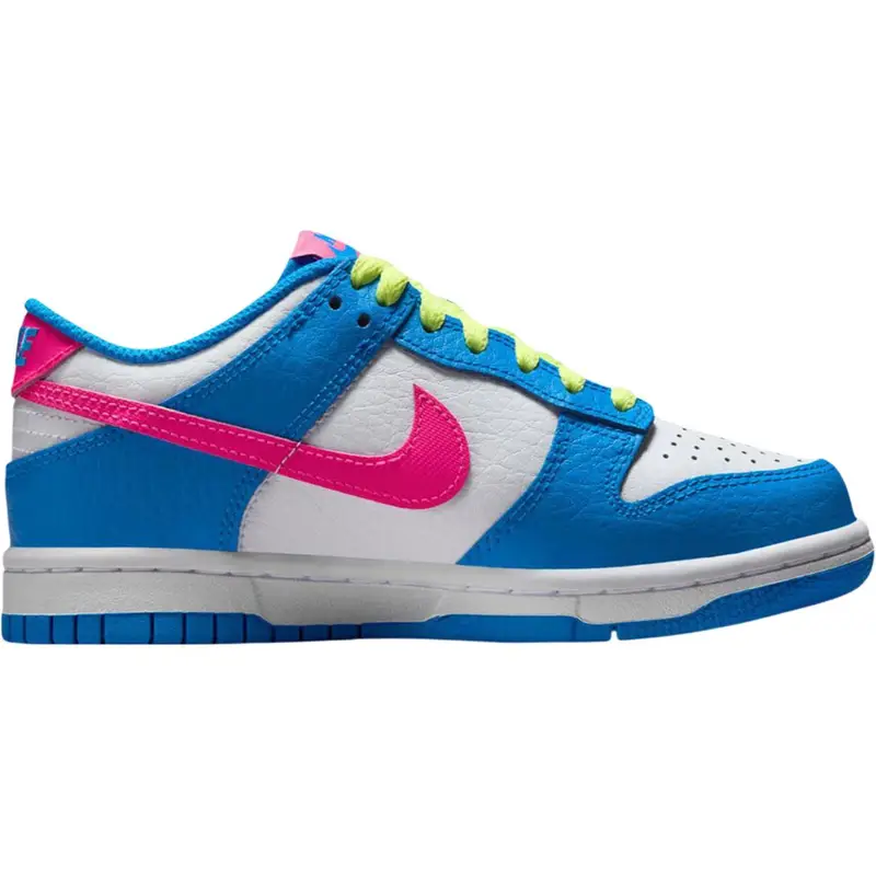 Sneakers Nike Dunk Low GS Azzurro Foto Iper Rosa Bambini Bianco Limone Chiaro Twist IB7747-406 37 5 miniatura 4