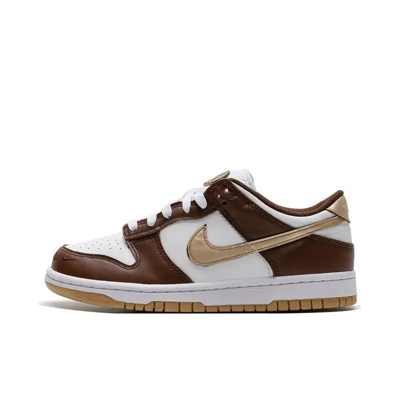 Sneakers Nike Dunk Low GS Cacao Wow Oro Metallizzato Bambini Marrone Bianco HM3725-171