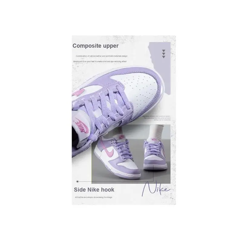 Nike Sneakers Dunk Low GS Bambini Viola e Rosa miniatura 3