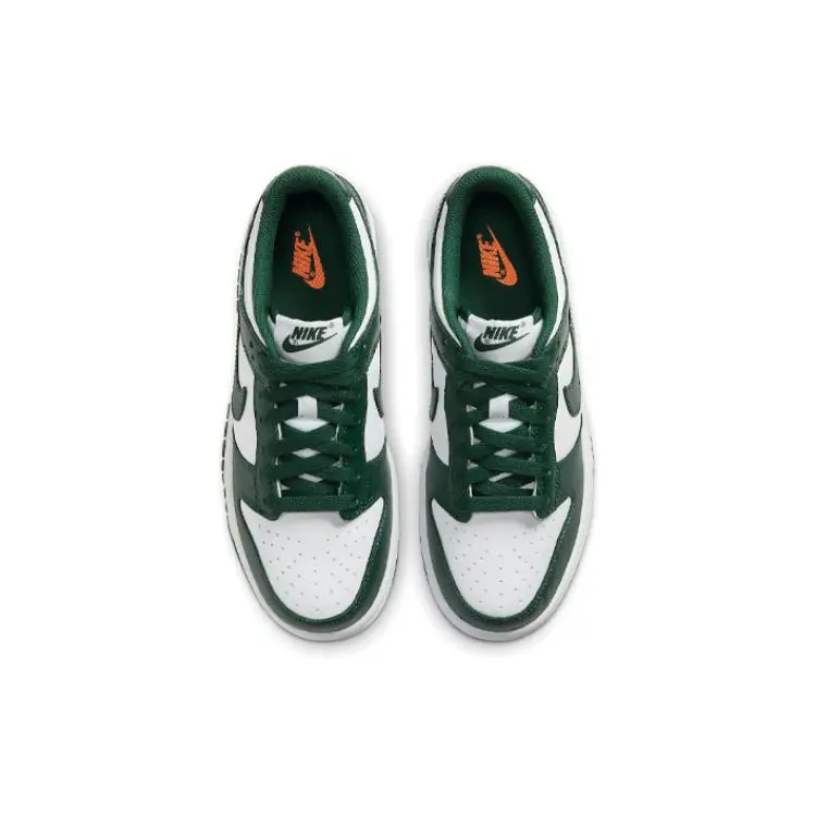 Sneakers Nike Dunk Low GS Michigan State Bambini Bianco Team-Verde Arancione Totale CW1590-102 36 miniatura 5