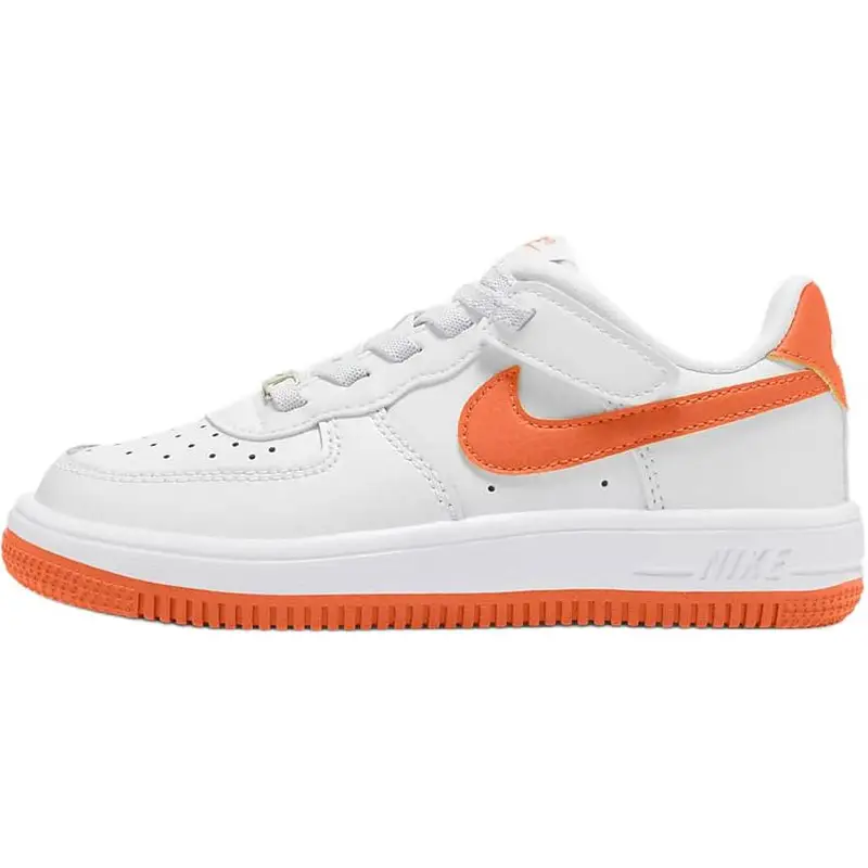 Sneakers Nike Force 1 Low EasyOn PS Bianche Arancione Sicurezza Bambini FN0237-113 33.5