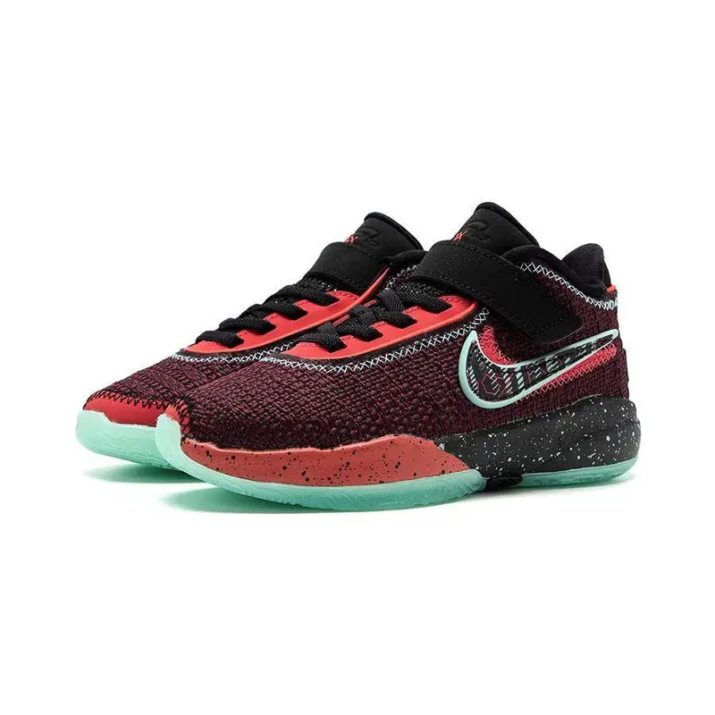 Sneakers Nike LeBron 20 SE PS Marrone Notte Bambino Rosso Multicolor Nero FB8975-600 32 miniatura 2