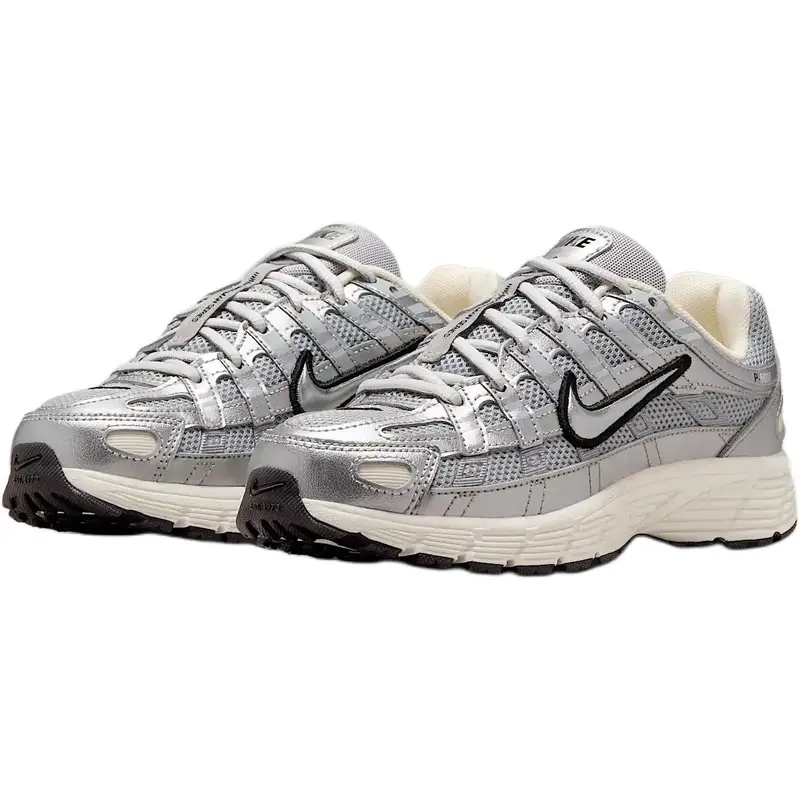 Sneakers Nike P-6000 GS Argento Metallizzato Bambini Nere Avorio Pallido HV5064-006 38 5 miniatura 4