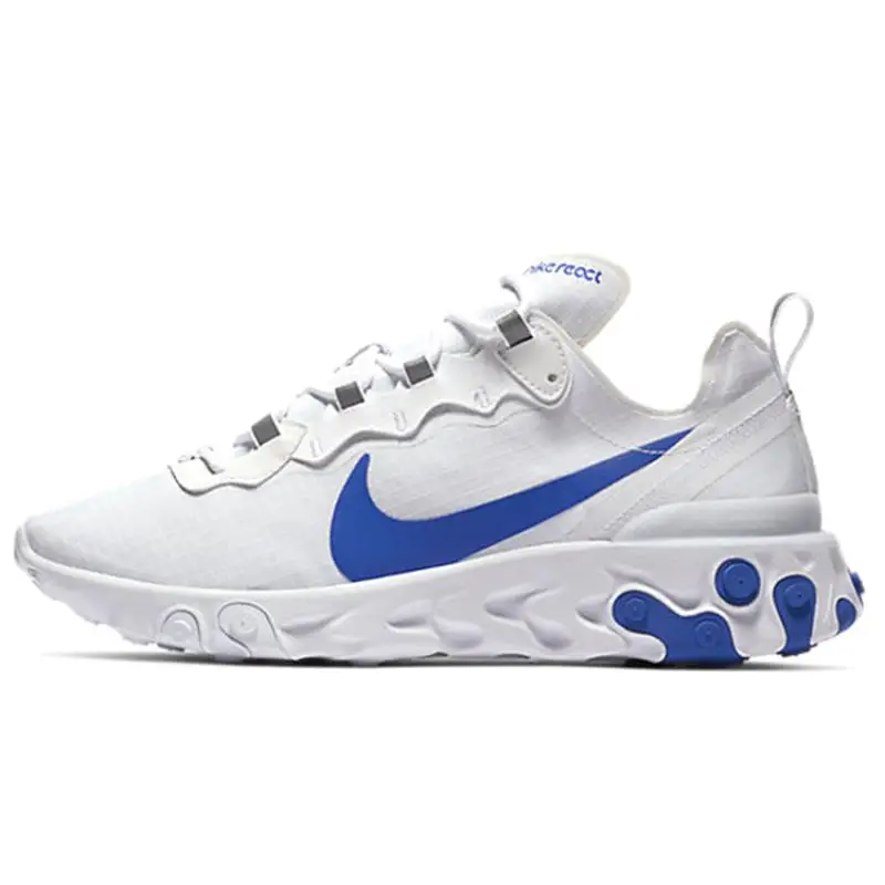 Sneakers Nike React Element 55 Bianche Blu Reale BQ6167-100 39