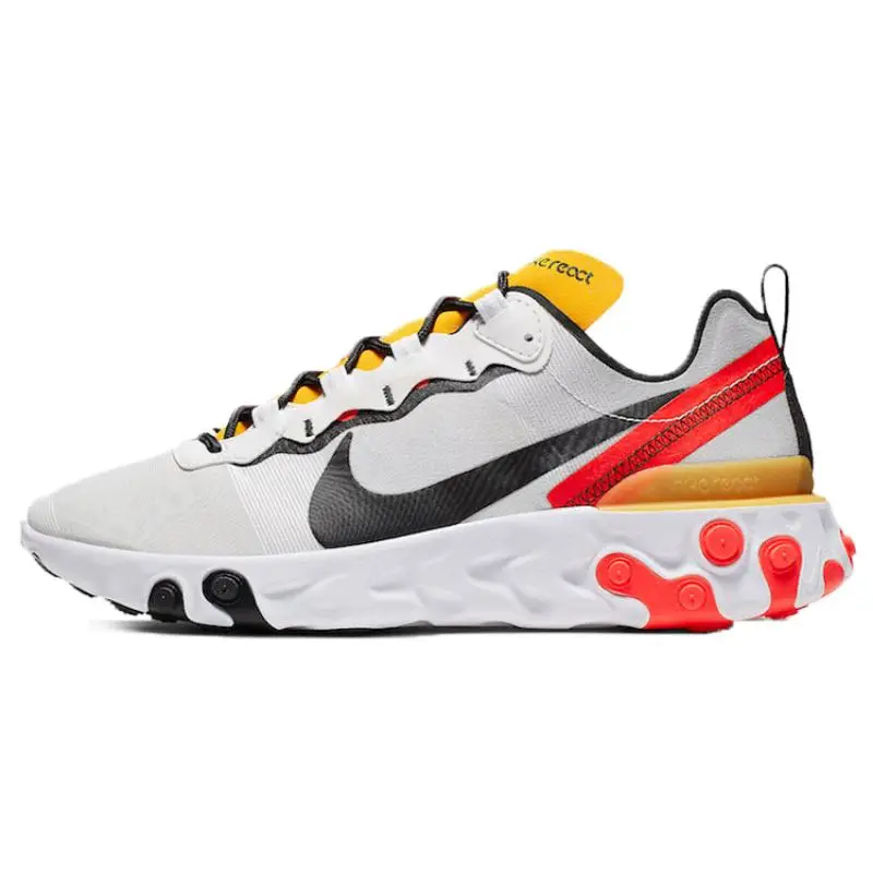 Sneakers Nike React Element 55 Bianco Nero Cremisi Oro BQ6166-102 40 5