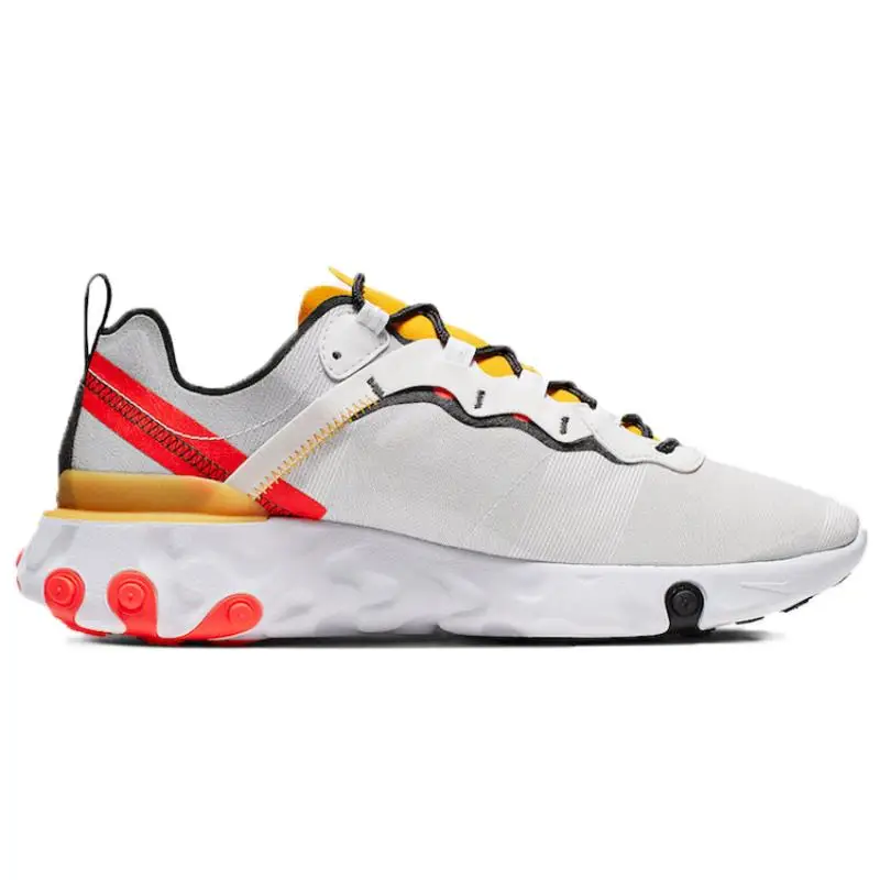 Sneakers Nike React Element 55 Bianco Nero Cremisi Oro BQ6166-102 41 miniatura 4