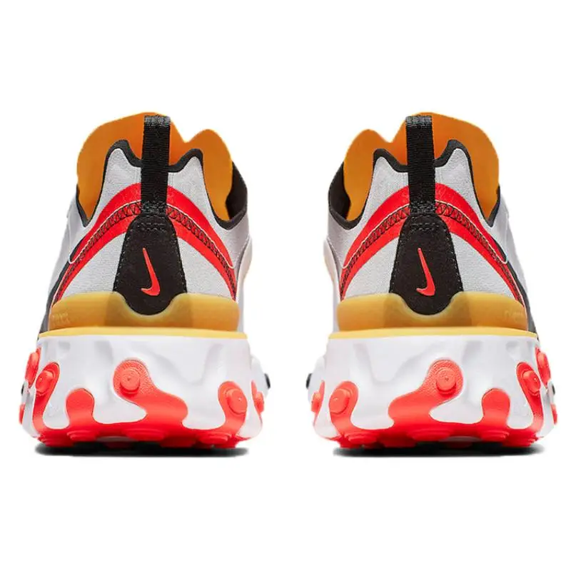 Sneakers Nike React Element 55 Bianco Nero Cremisi Oro BQ6166-102 41 miniatura 5