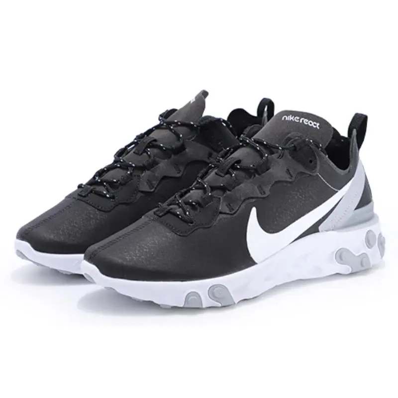 Sneakers Nike React Element 55 Nere Bianche Grigie Riflettenti BV6668-011 43 miniatura 2