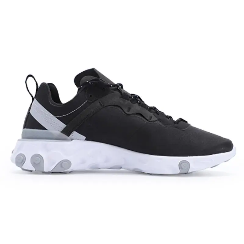 Sneakers Nike React Element 55 Nere Bianche Grigie Riflettenti BV6668-011 43 miniatura 5