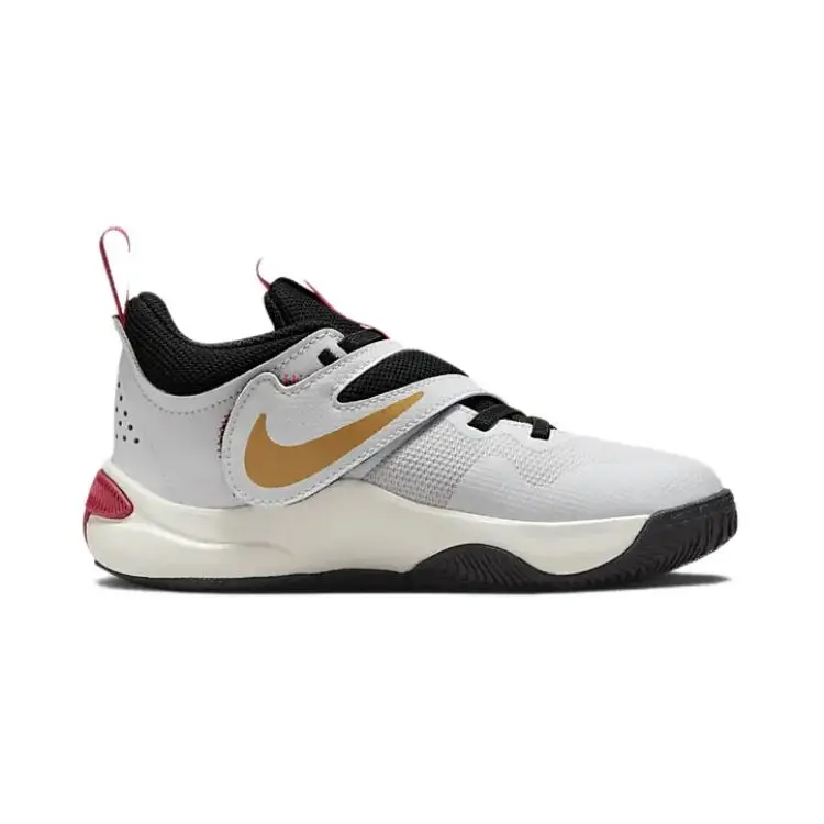 Sneakers Nike Team Hustle D11 PS Bianco Oro Rosso Università Bambini Oro Metallizzato Nero DV8994-104 29 5 miniatura 5
