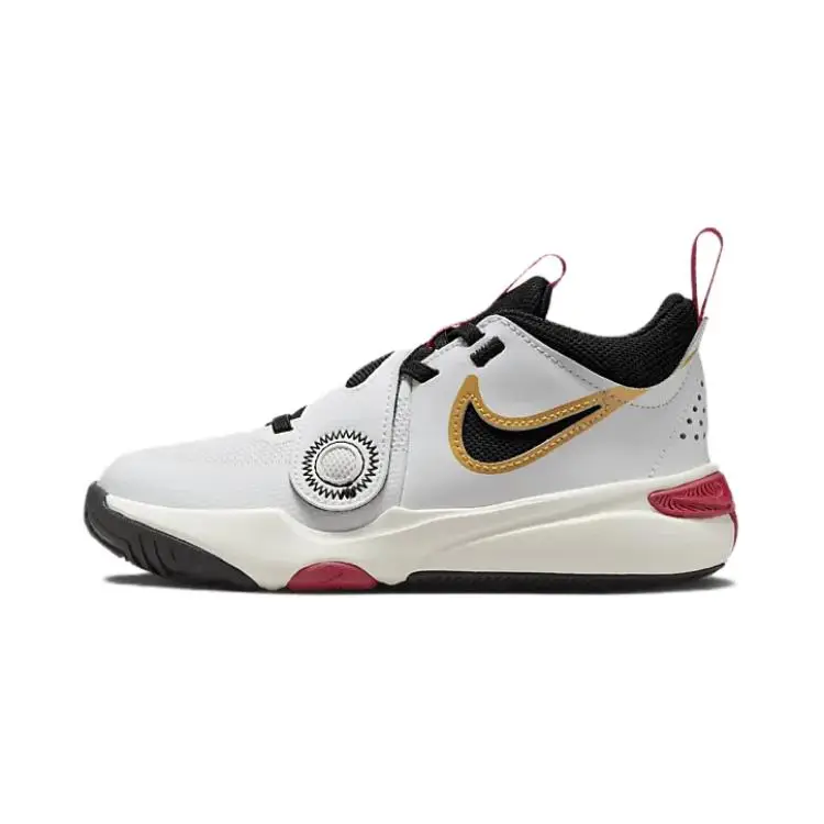 Sneakers Nike Team Hustle D11 PS Bianco Oro Rosso Università Bambini Oro Metallizzato Nero DV8994-104 29 5