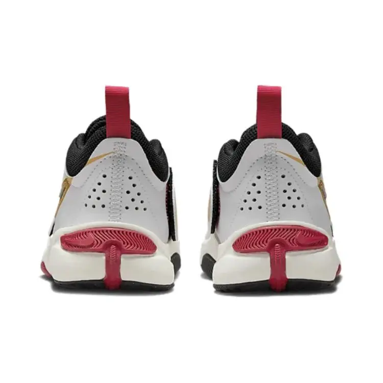 Sneakers Nike Team Hustle D11 PS Bianco Oro Rosso Università Bambini Oro Metallizzato Nero DV8994-104 31 miniatura 2