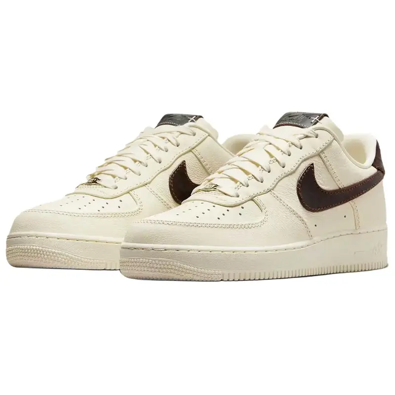 Sneakers Unisex Nike Air Force 1 07 Soft Pearl Brown Croc Bianco Panna Ghost IH7332-001 45 miniatura 3