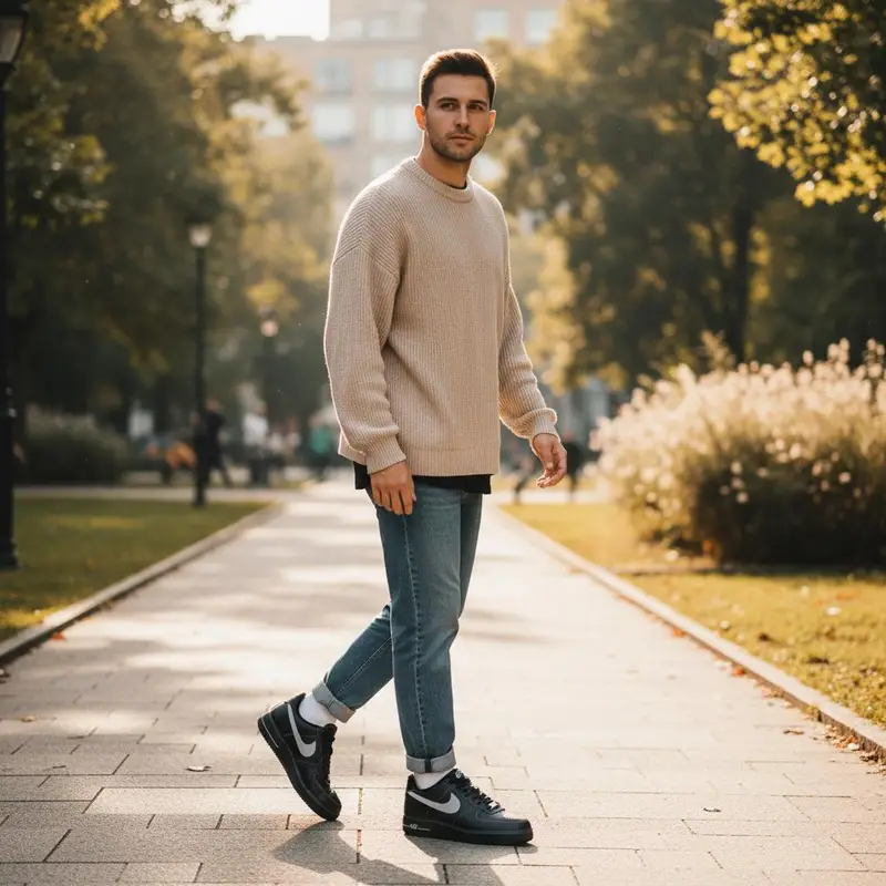 Sneakers Unisex Nike Air Force 1 Low 07 Nero Grigio Lupo HQ2037-006 43 miniatura 3