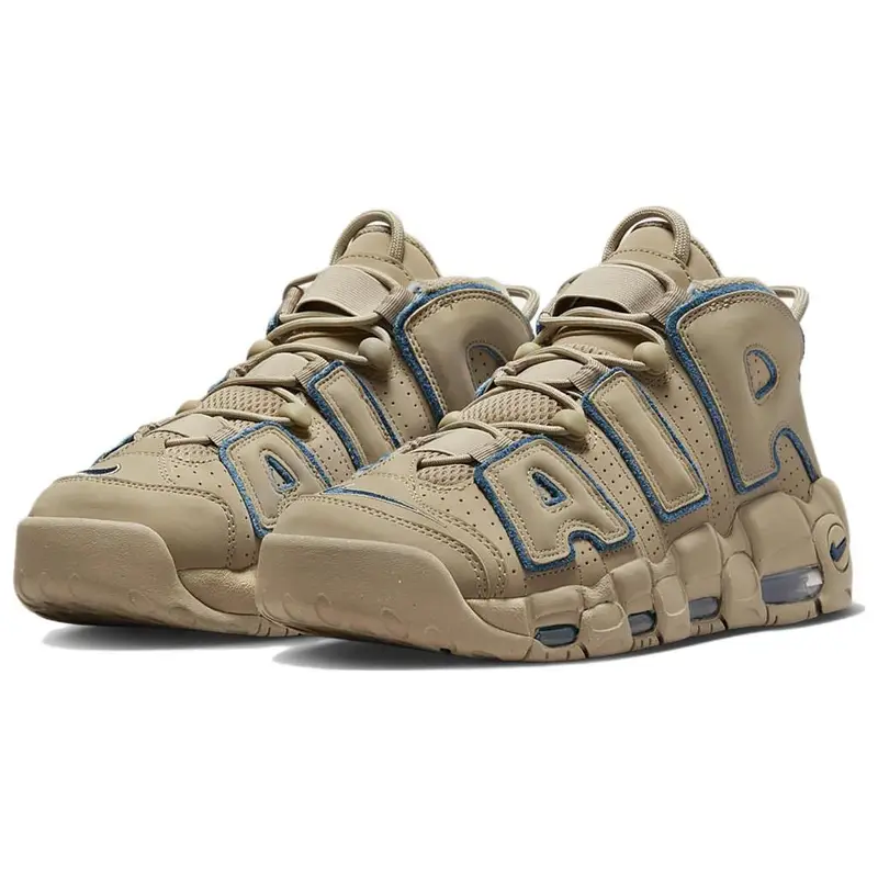 Sneakers Unisex Nike Air More Uptempo Limestone Marrone Blu Valeriana DV6993-200 45 miniatura 4