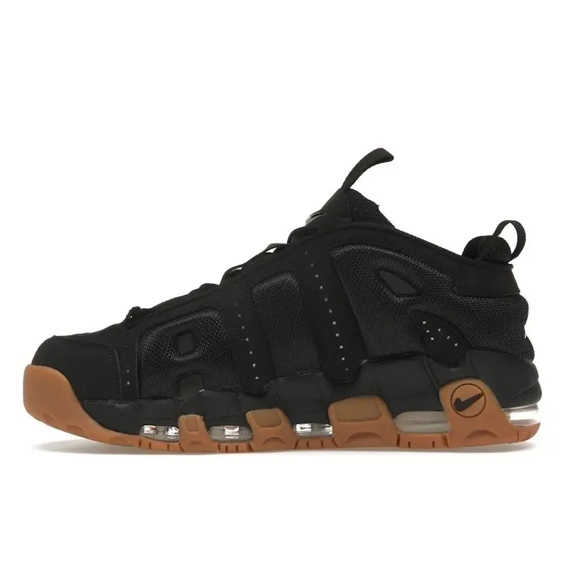 Sneakers Unisex Nike Air More Uptempo Low Nero Gomma Gomma-Marrone Medio FZ3055-003 46 miniatura 3