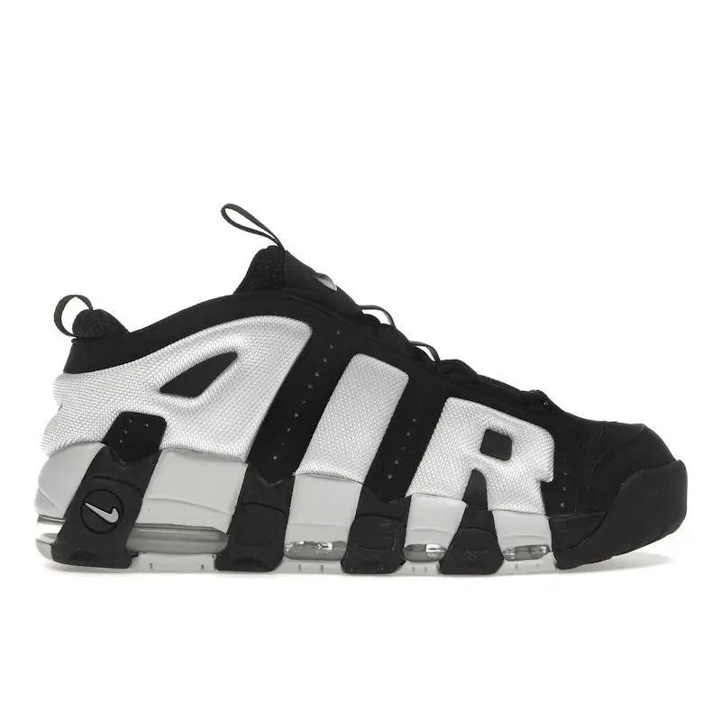 Sneakers Unisex Nike Air More Uptempo Low Nero Polvere di Fotoni Argento Metallizzato FZ3055-001 35 5