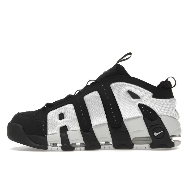 Sneakers Unisex Nike Air More Uptempo Low Nero Polvere di Fotoni Argento Metallizzato FZ3055-001 37 5 miniatura 5