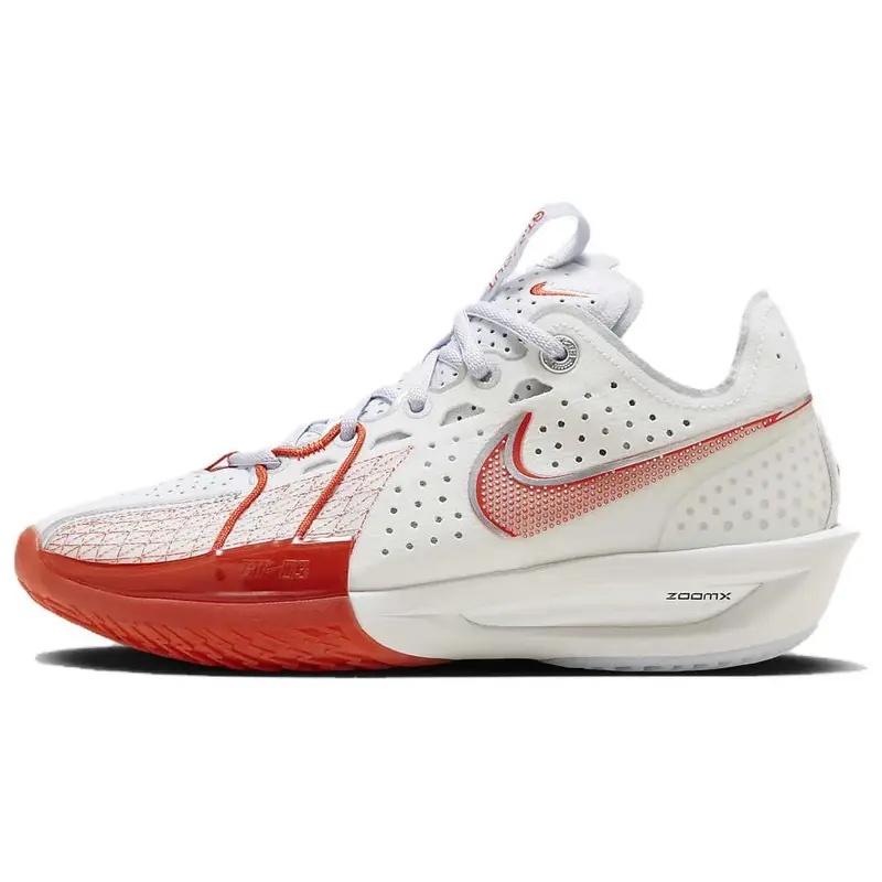 Sneakers Unisex Nike Air Zoom GT Cut 3 EP Bianco Rosso Piccante Summit-White Football-Grey Argento Metallizzato DV2918-101 45