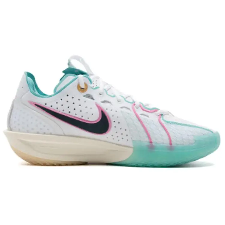 Sneakers Unisex Nike Air Zoom GT Cut 3 EP Bianco Teal Rosa Giocoso HM3699-161 46 miniatura 2