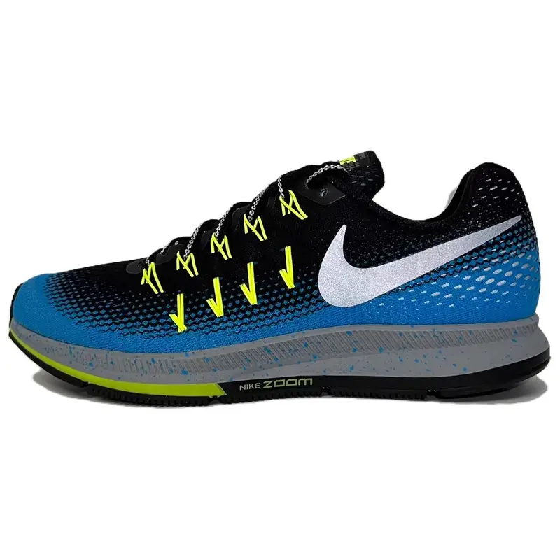 Sneakers Unisex Nike Air Zoom Pegasus 33 Shield Nero Blu Glow Argento Metallizzato 849564-004 42 5