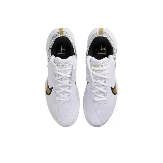 Sneakers Unisex Nike Court Air Zoom Vapor Pro 2 Magnolia Bianco Nero Oro Metallizzato FZ8227-100 EU 41 miniatura 3