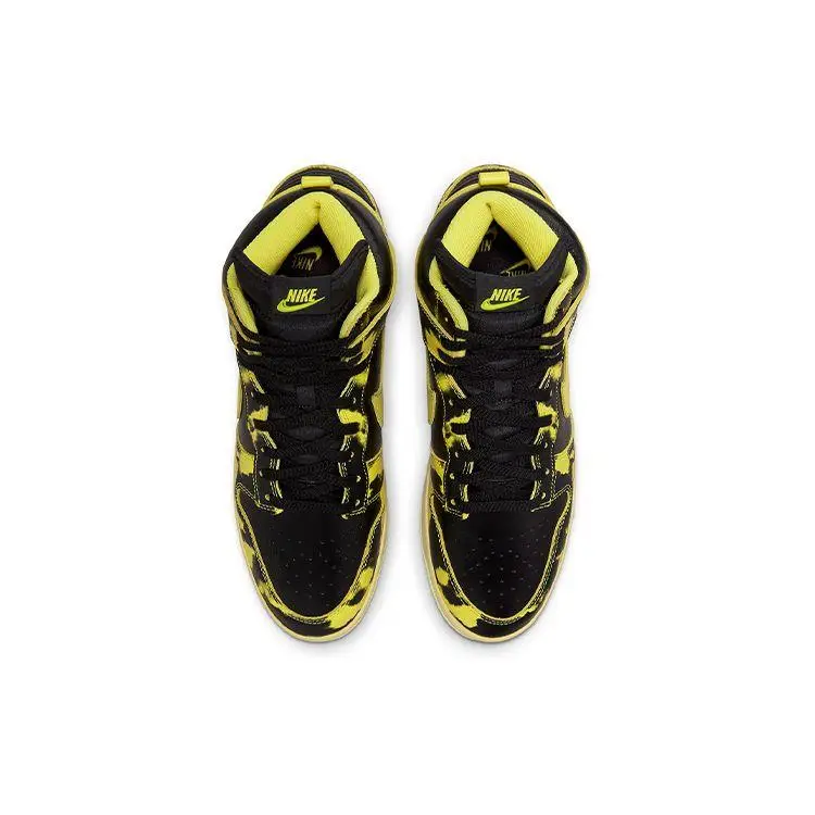 Sneakers Unisex Nike Dunk High 1985 Yellow Acid Wash Nero Varsity-Maize DD9404-001 46 miniatura 4