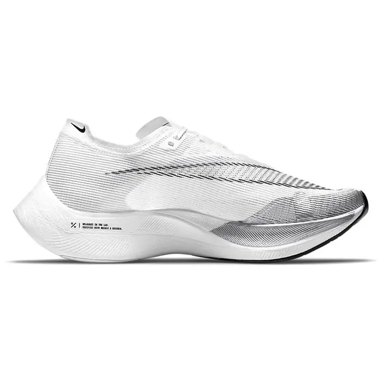 Sneakers Unisex Nike ZoomX Vaporfly NEXT% 2 Bianco Argento Metallizzato Nero CU4111-100 46 miniatura 3