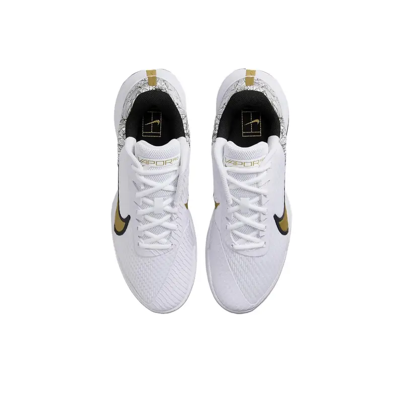 Sneakers Unisex NikeCourt Air Zoom Vapor Pro 2 Magnolia Bianco Nero Oro Metallizzato FZ8227-100 40 miniatura 4