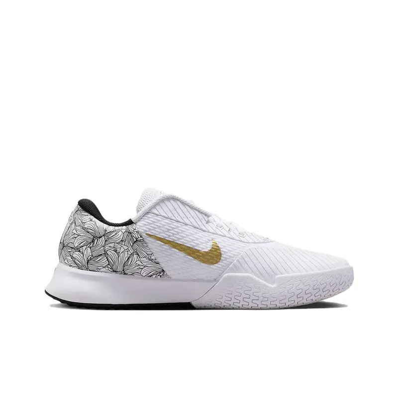 Sneakers Unisex NikeCourt Air Zoom Vapor Pro 2 Magnolia Bianco Nero Oro Metallizzato FZ8227-100 40 miniatura 5