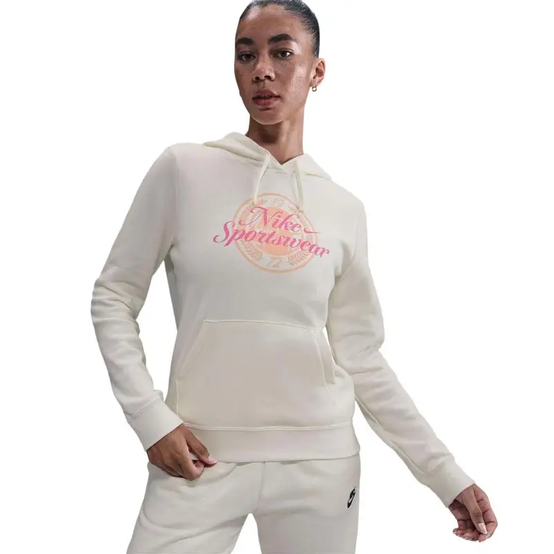 Sportswear Club Felpa Con Cappuccio Bianco Donna M
